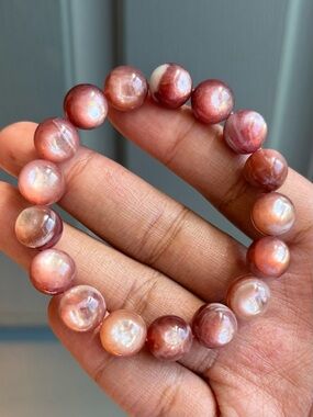 HQ Pink Lepidolite Crystal Bracelet 12mm